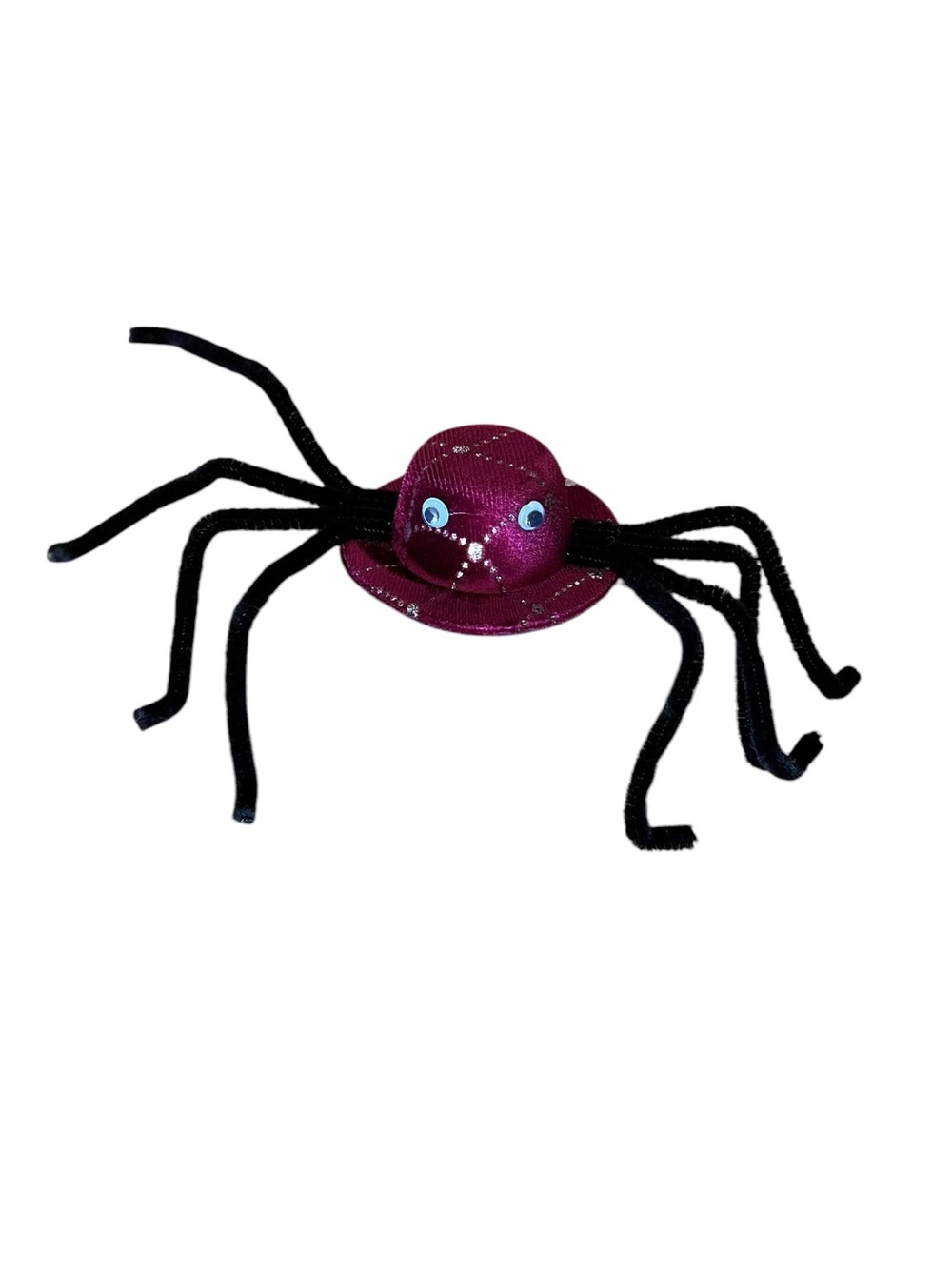 Fuchsia Pink Velvet Tarantula Spider Googly Eye Large Halloween Alligator Clip